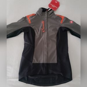 Castelli Alpha Ros women's Cycling Jacket Gray Black Orange size small NWT
